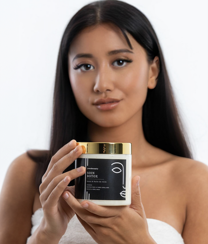 Soin Botox cheveux à l’huile de ricin