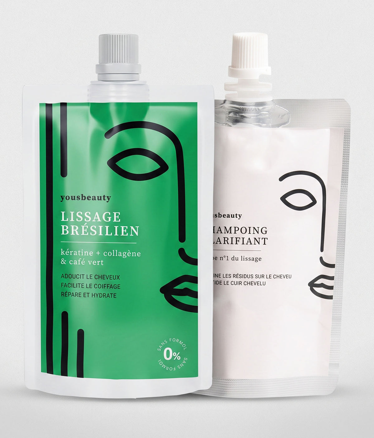 Lissage brésilien au café vert + shampoing clarifiant